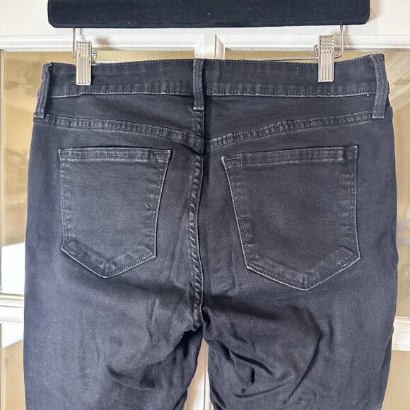 OLD NAVY Rockstar Skinny Ankle Distressed Black Denim Jeans Size 10 - Picture 9 of 12